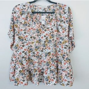 LOFT Double Tier Peplum Top